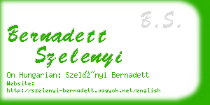 bernadett szelenyi business card